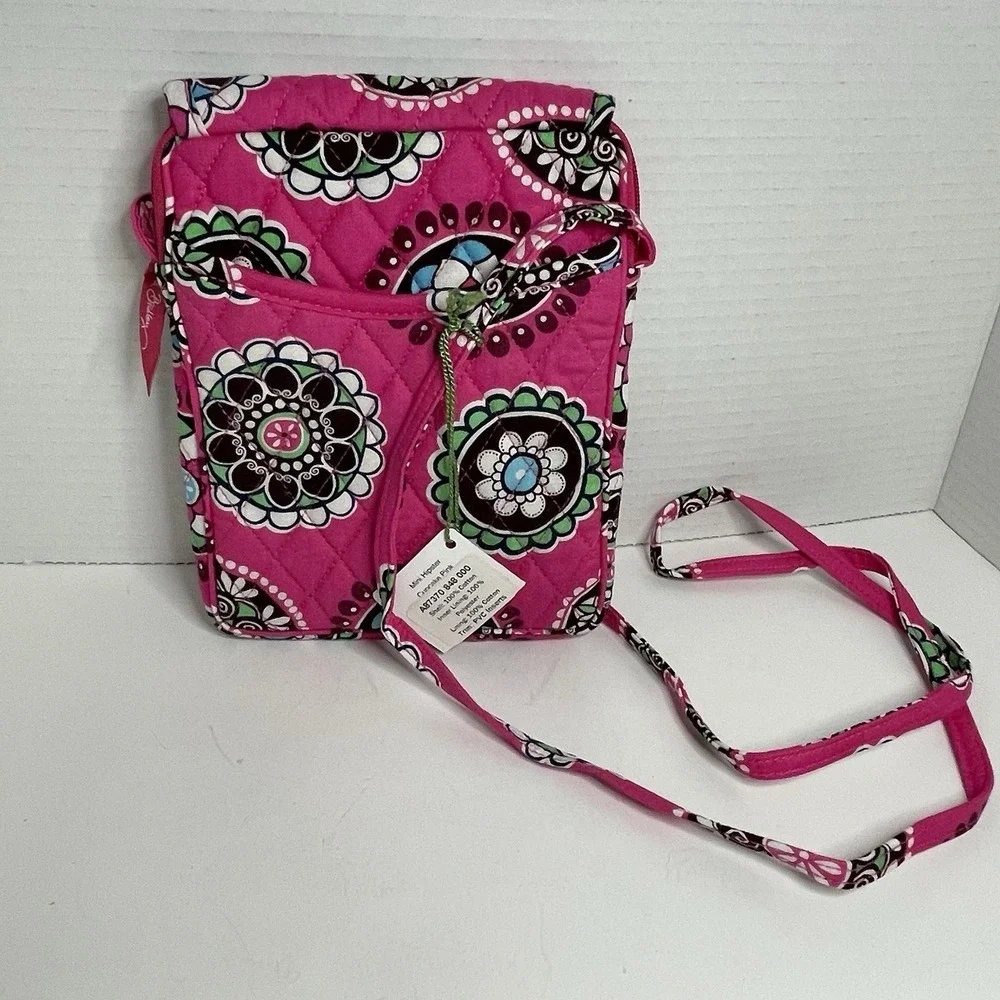 Vera Bradley Hipster In Floral Circles   Pink Green Crossbody Bag